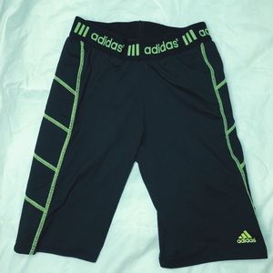 ADIDAS BLACK/LIME YELLOW/GREEN BIKER SHORTS